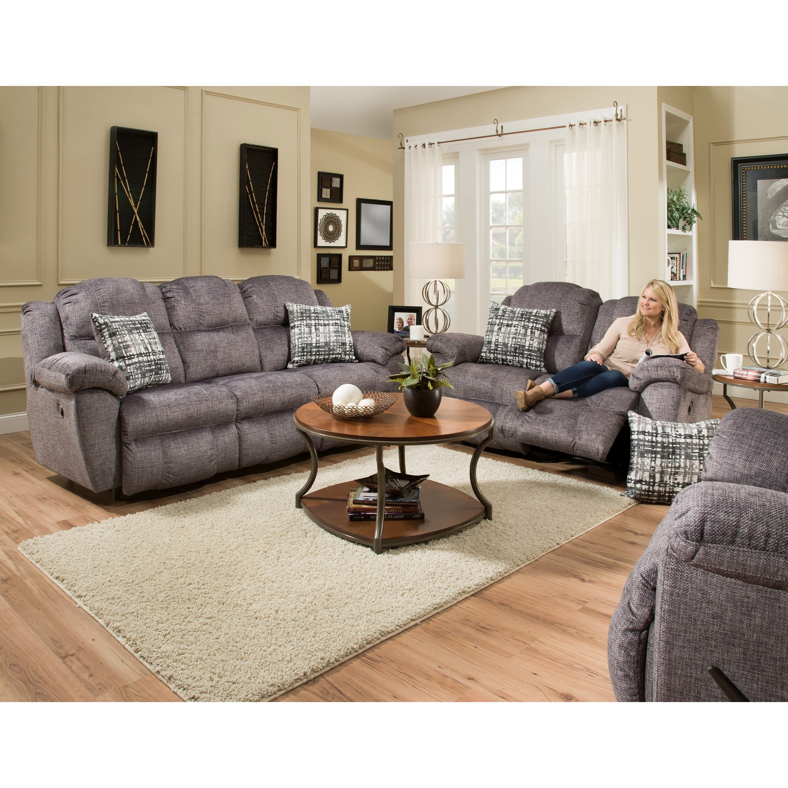 Power reclining sofa with sale usb